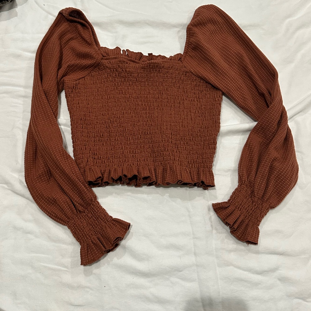 Altar'd State Rust Smocked Top